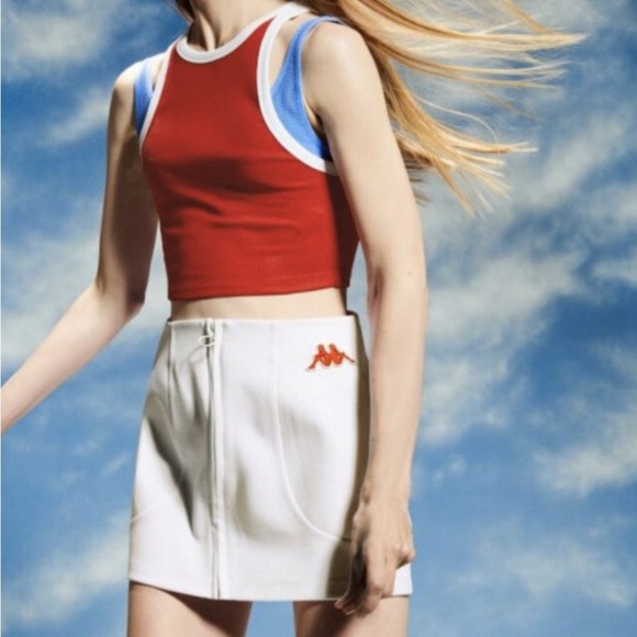 Kappa Dresses & Skirts - Zara X Kappa White Mini Skirt with Red Logo Medium